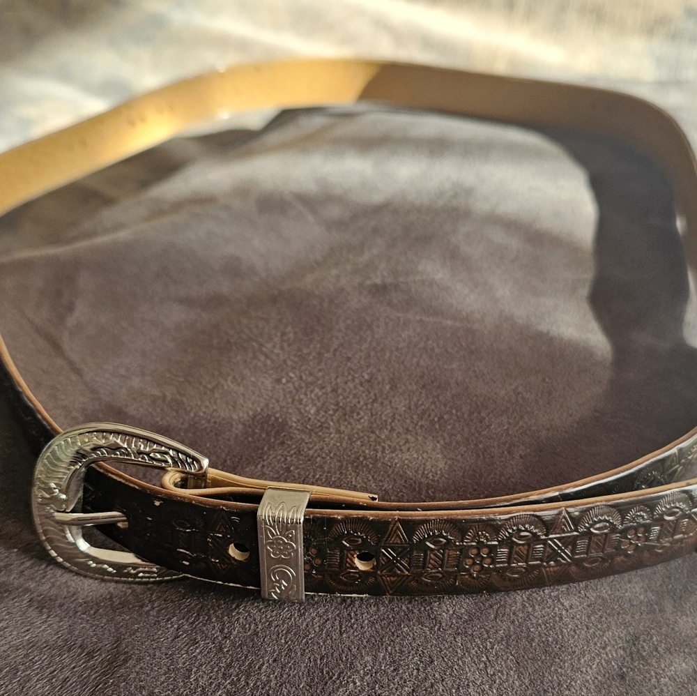 VTG 70s Western Ranger Belt Made In Japan Small Medium Vegan